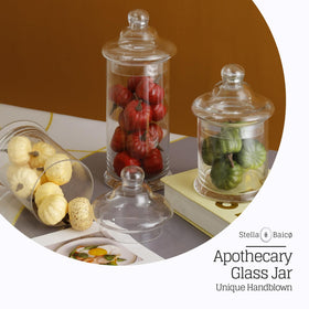 Stella Baicø clear glass apothecary display ideal for wedding decor