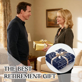 Stelogiift retirement blanket on bed, provides cozy warmth for relaxing evenings.