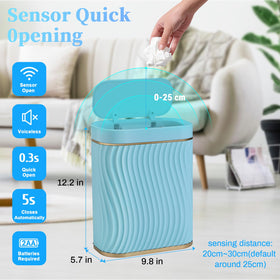 steo-spce trash can sensor activation opens lid with a wave
