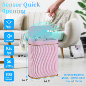 Steo Spce trash can with wave stripes design adds style and anti-slip stability.