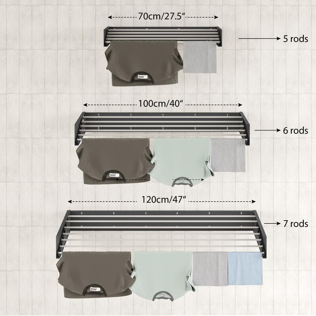 Step Up retractable arms extended for maximum drying length