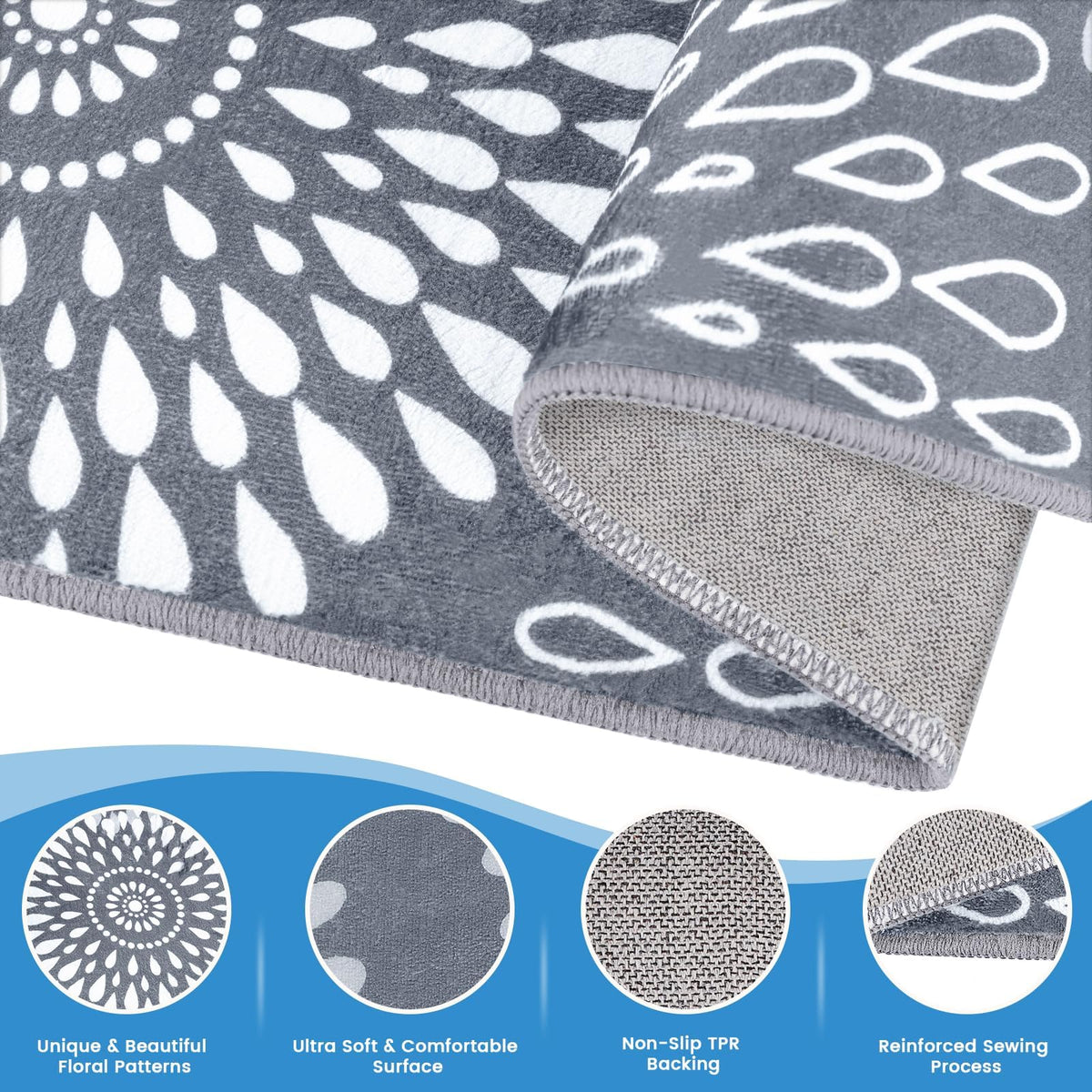 StepRite Runner Rug machine washable for easy cleaning after spills.