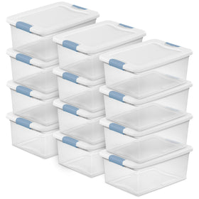 Sterilite 12-pack latching box under-bed storage bin with secure lid keeps items dust-free
