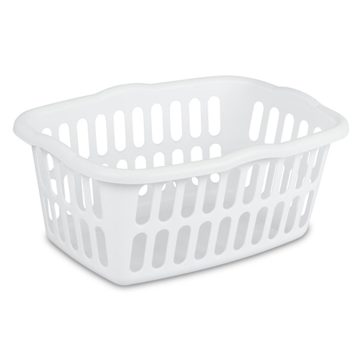Sterilite 12-pack rectangular laundry basket with large capacity for bulky loads.