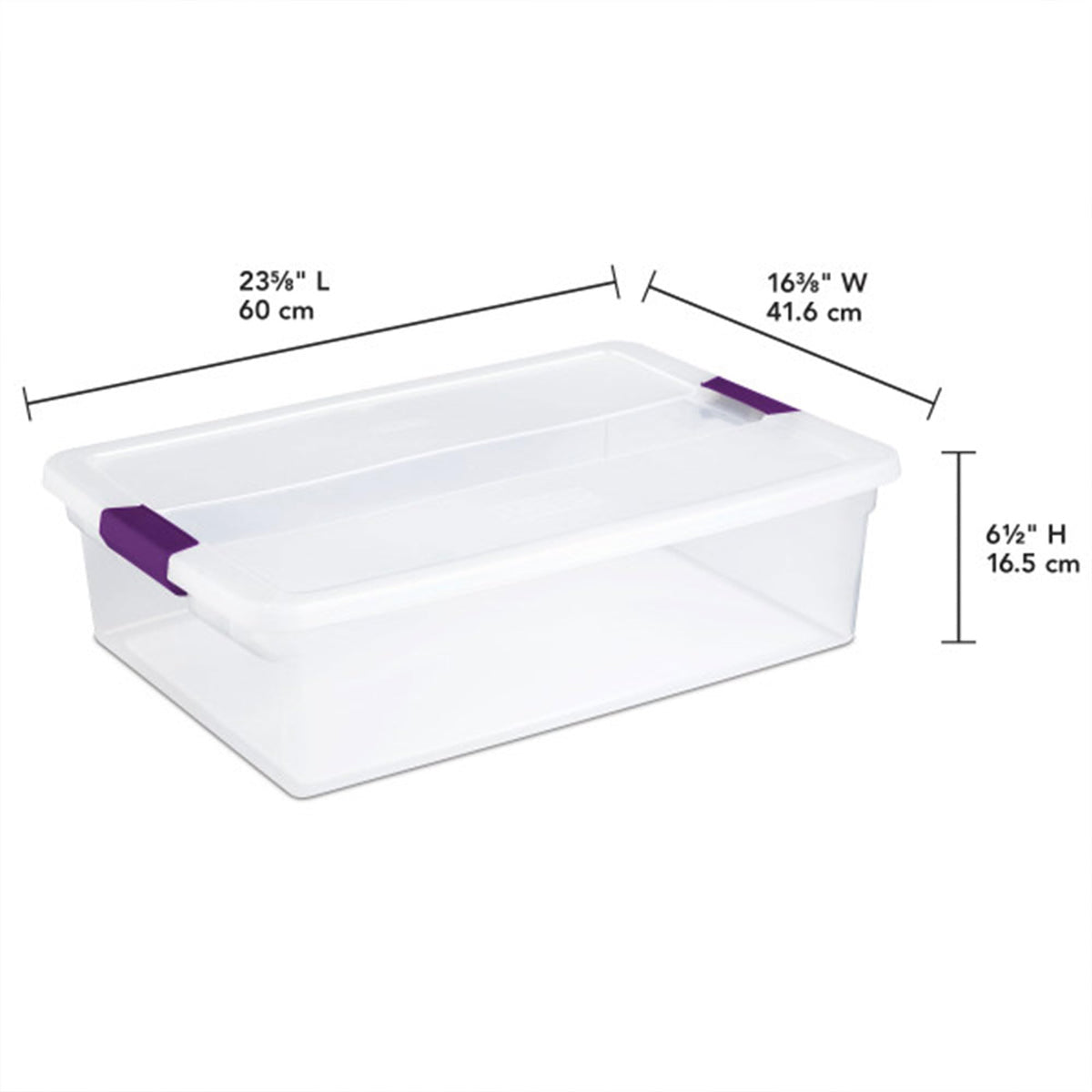 Sterilite 32qt ClearView underbed storage fits compact spaces for organized clothing