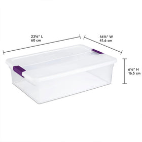 Sterilite 32qt ClearView underbed storage fits compact spaces for organized clothing