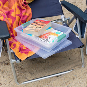 Sterilite 6-pack stackable design optimizes desk and classroom space.