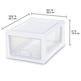 See-through front highlights contents in the Sterilite 6-Quart unit.