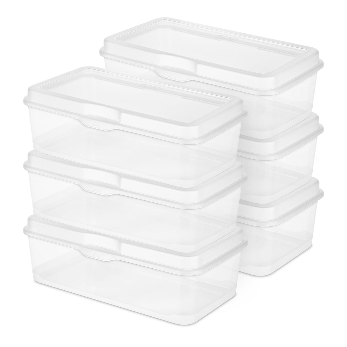 Sterilite 6-pack large flipTop lid closeup showing secure snap-latch