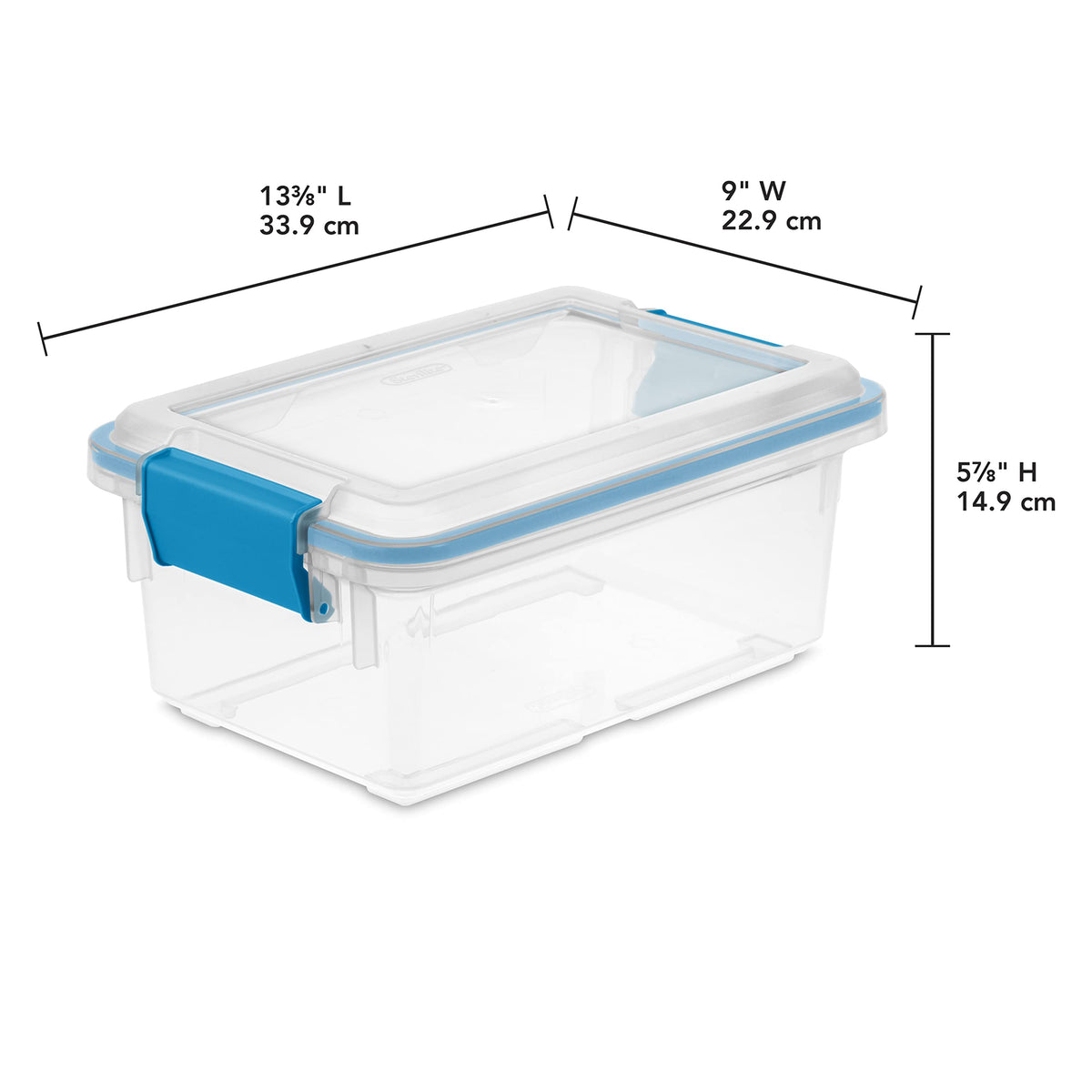 Sterilite 7.5 Qt gasket box with latching lid, secure protection from dust and moisture.