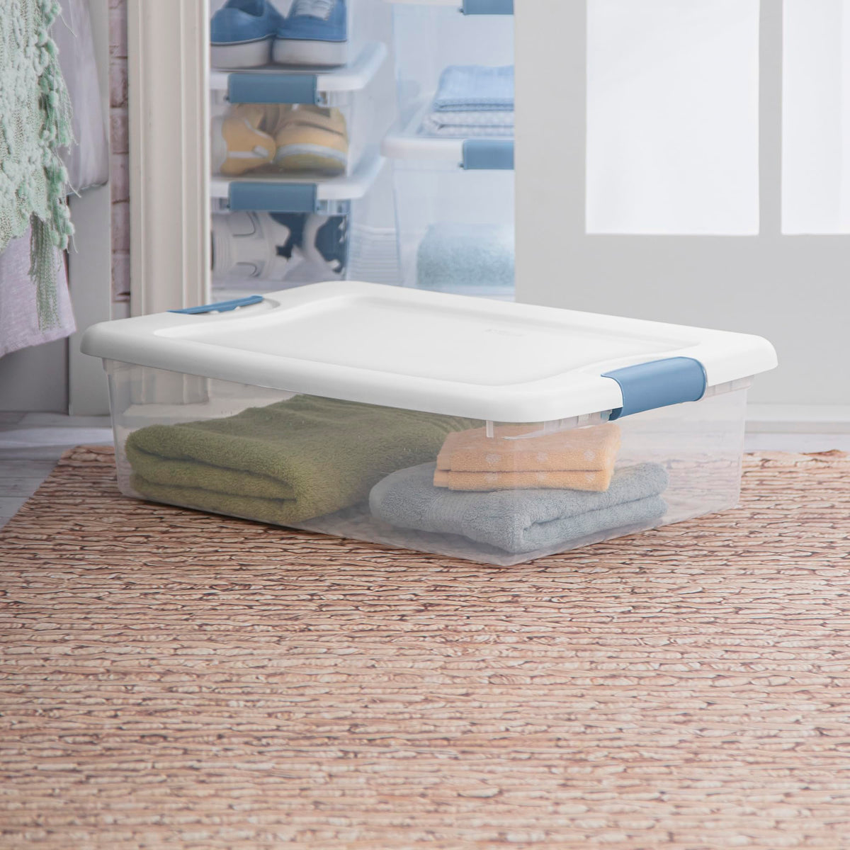 Under-bed storage solution suitable for closet and office spaces