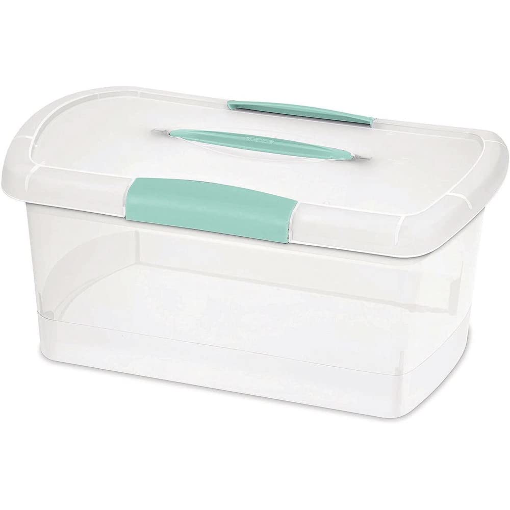 Sterilite Box Showoffs Med Nesting in clear Aquariem Blue for quick medicine and supply organization