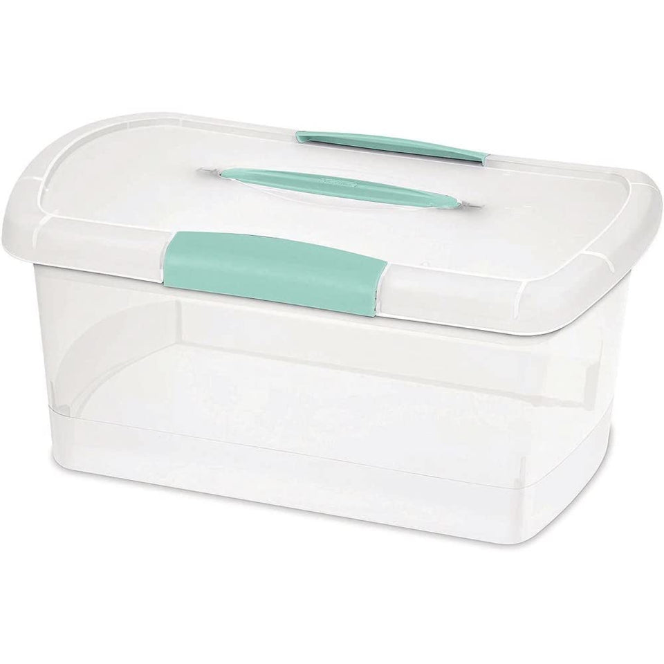 Sterilite Box Showoffs Med Nesting in clear Aquariem Blue for quick medicine and supply organization