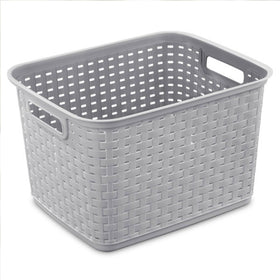 Sterilite BPA-free weave basket cement gray designed for safe storage