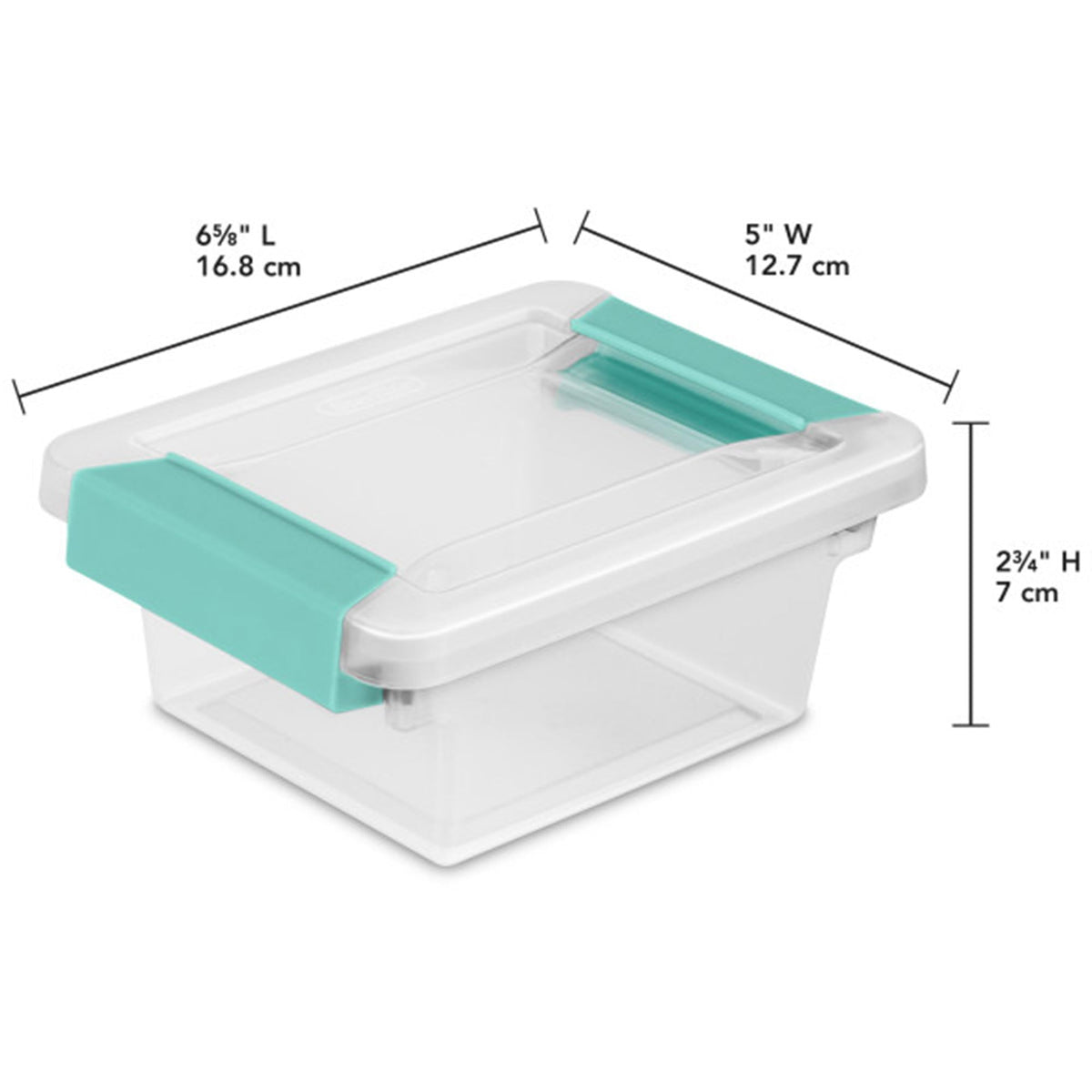 Sterilite clear plastic bin shows contents at a glance