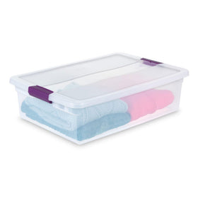 Sterilite ClearView latch box indexed lid supports stable vertical stacking