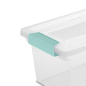 Sterilite clip box clear base in a drawer for quick visibility.