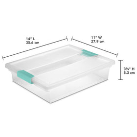 Sterilite clip box clear base and lid reveal contents at a glance.