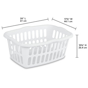 Sterilite durable snag-proof plastic laundry basket for daily use.