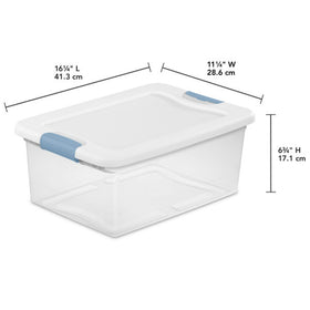 Sterilite latching box shows contents at a glance with a clear, airtight seal for easy access