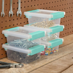 Sterilite latching lids keep items safely contained when moving