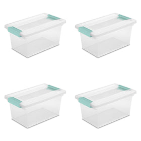 Sterilite medium clip box with clear base shows contents at a glance.