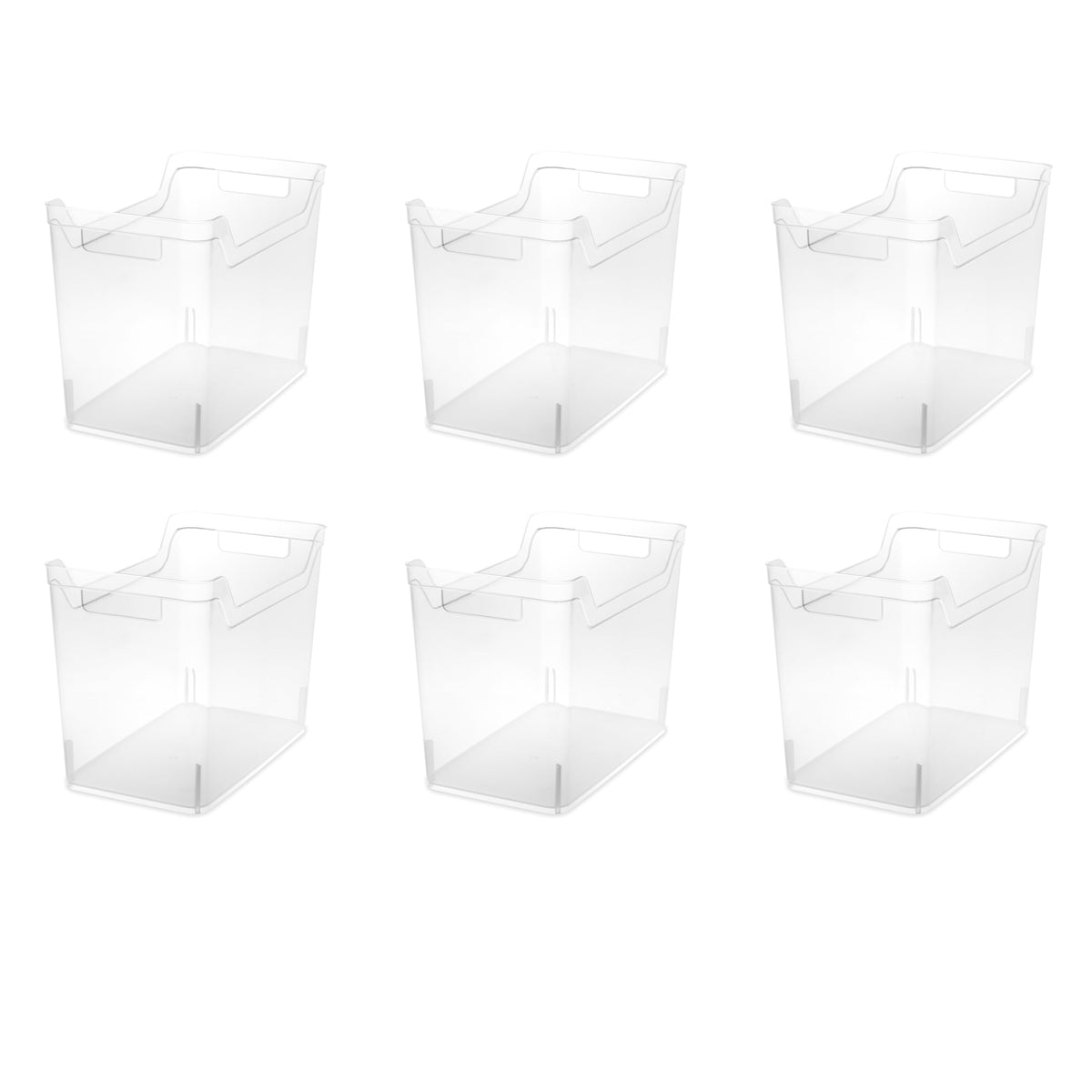 Sterilite medium shelf bin with handles for easy transport and pantry organization.