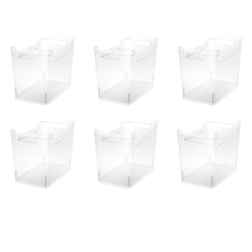 Sterilite medium shelf bin with handles for easy transport and pantry organization.
