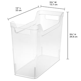 Sterilite clear plastic bin providing visibility to locate supplies at a glance