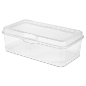 Sterilite photo and CD organization using clear boxes
