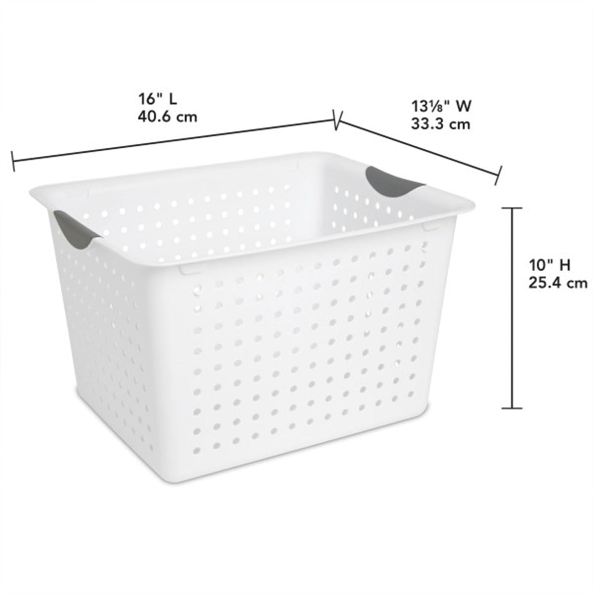 Sterilite smooth-finish basket is easy to clean and maintain.