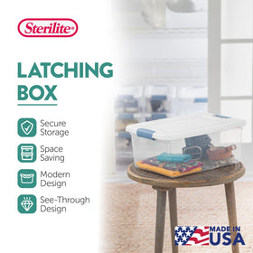 Sterilite clear-base latching box for quick content visibility and organization
