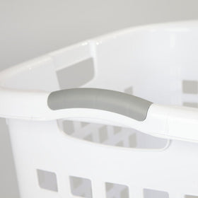 Sterilite Ultra Easy Carry Hamper with a sleek rectangular profile saves floor space.