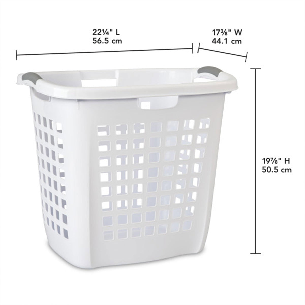 Sterilite ventilated square-hole design keeps laundry fresh and breathable.