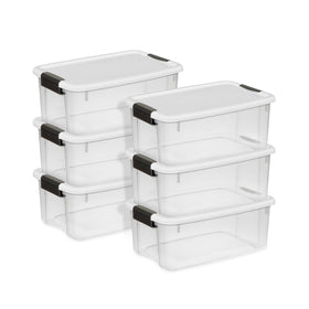 Sterilite Ultra Latching Box 18 Qt with secure lid for garage organization.