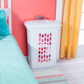 Sterilite Ultra Wheeled Hamper uses durable BPA-free plastic for daily use.