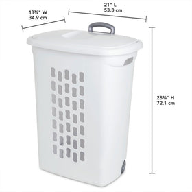 Sterilite Ultra Wheeled Hamper body vents to reduce moisture and odors.