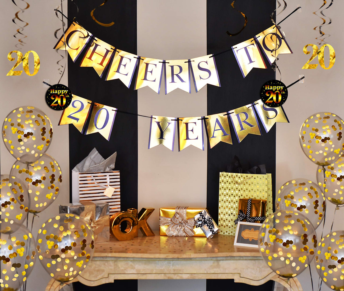 Gold and silver swirls for dynamic movement and photo-worthy decor