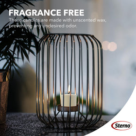 Sterno centerpieces add warm glow to dining and celebration decor.
