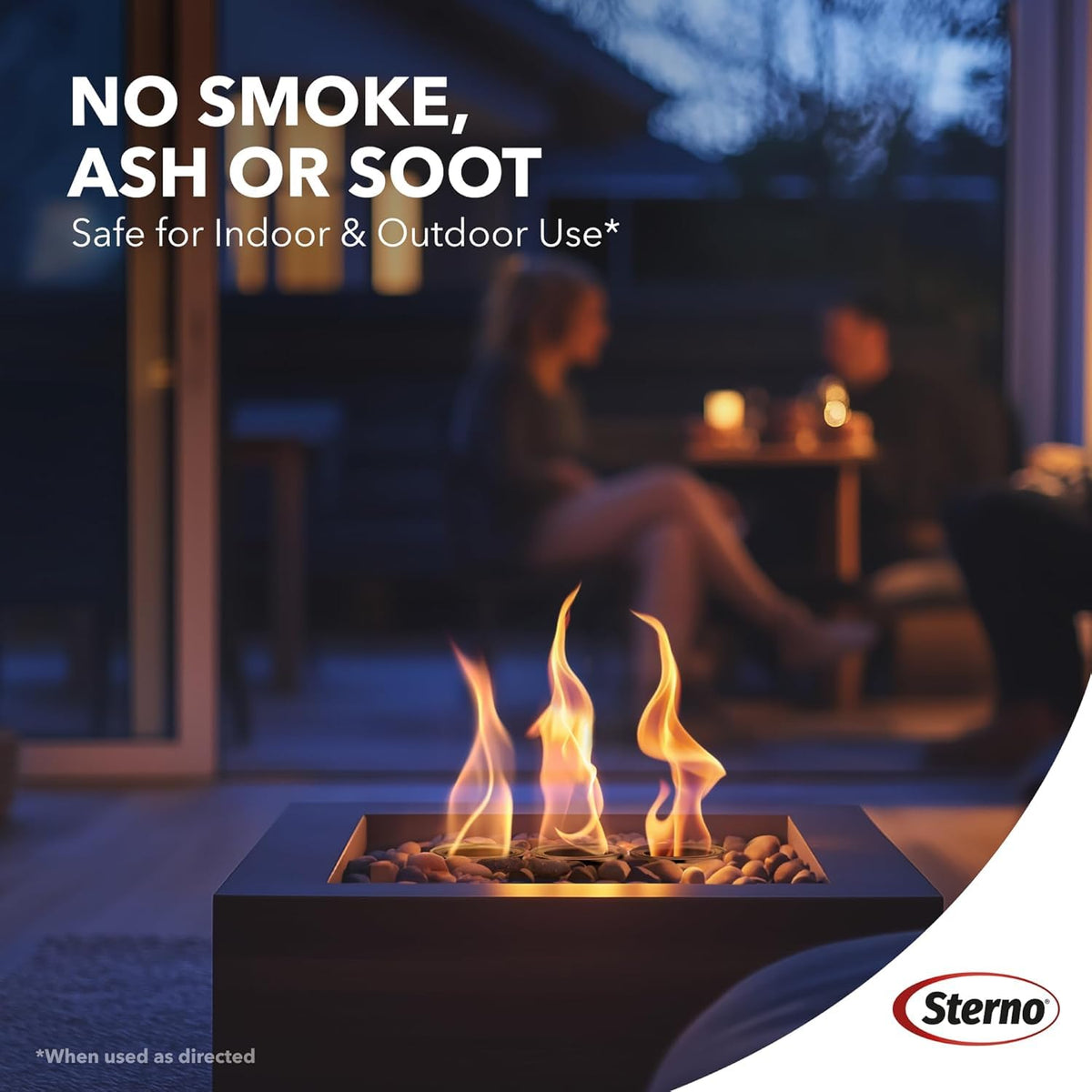 Sterno Fire Pit Gel Fuel creates a calm, inviting ambiance.