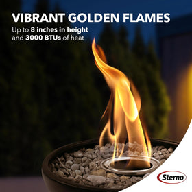 Sterno Fire Pit Gel Fuel used with a tabletop burner setup.
