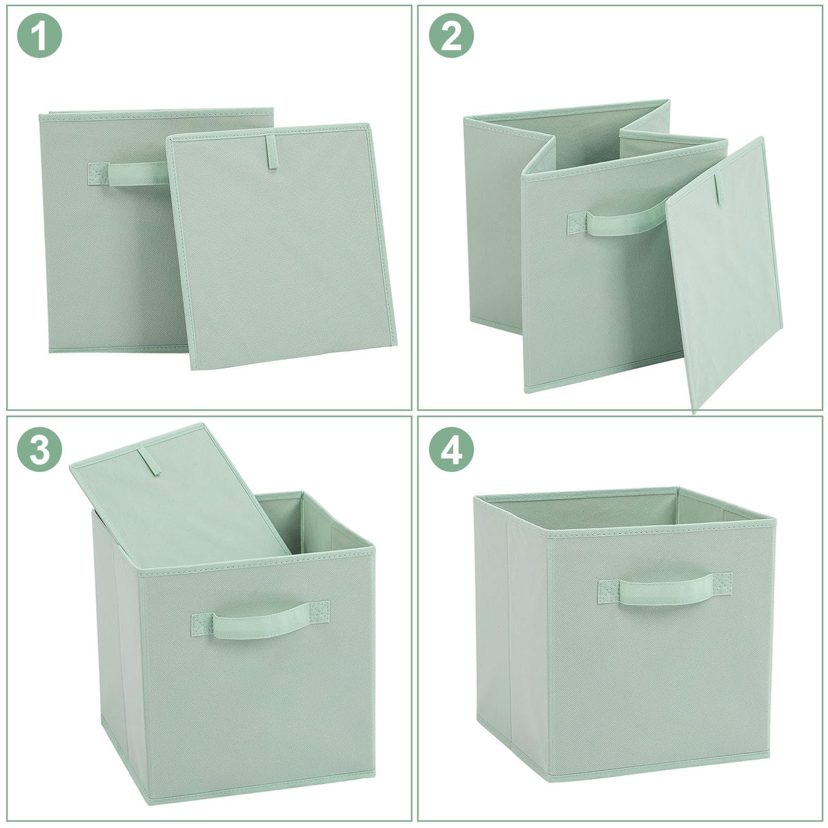 Stero six pack of colorful storage bins brightens shelves and reduces clutter.