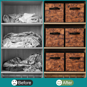 Stero fabric storage cubes with handles for portable storage.