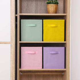 Stero peachpuff fabric storage bin blends with warm decor and stays sturdy