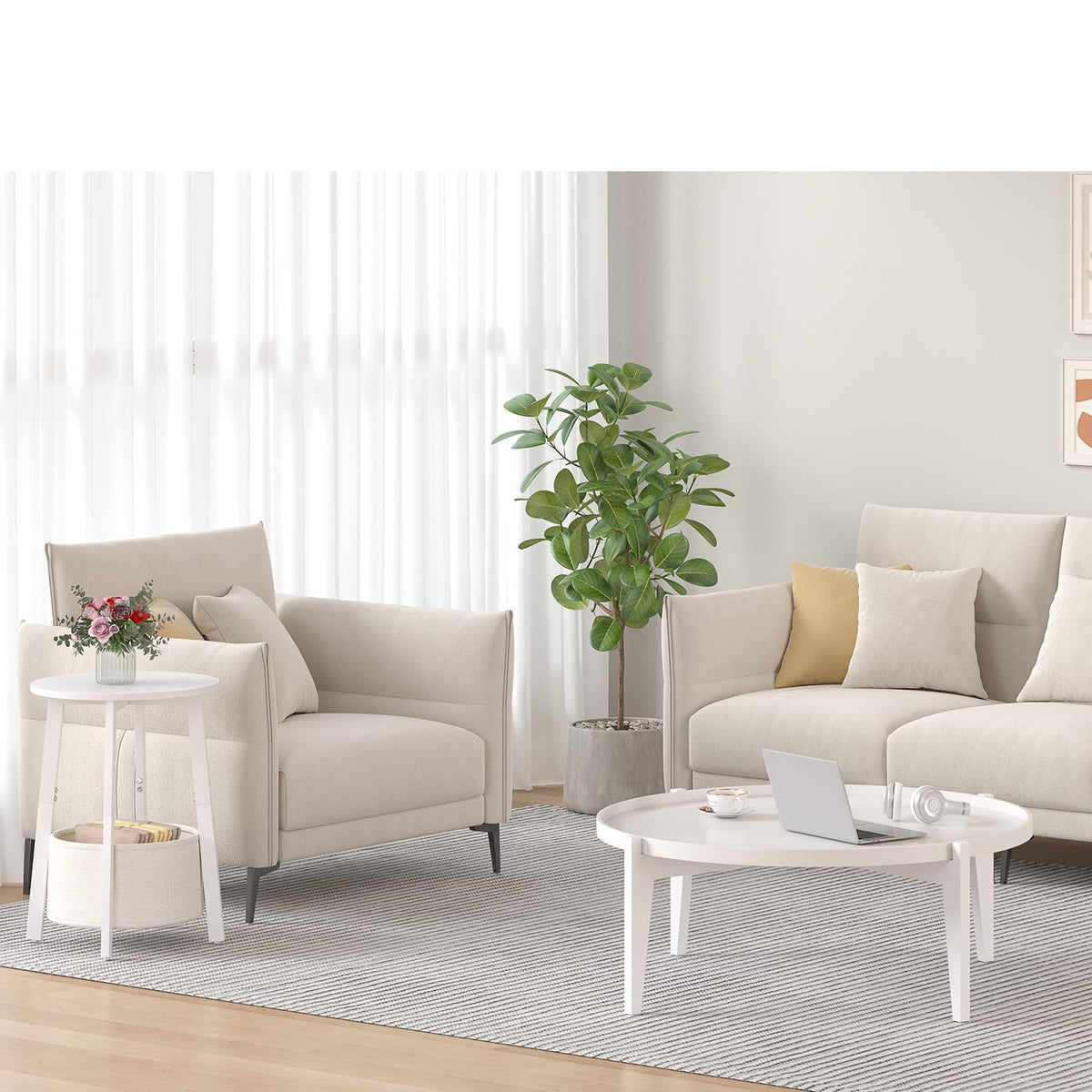 sthmec round table with metal frame and wooden top for modern style.