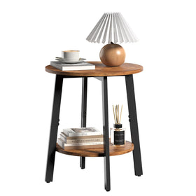 sthmec round side table with 2-tier storage keeps essentials organized