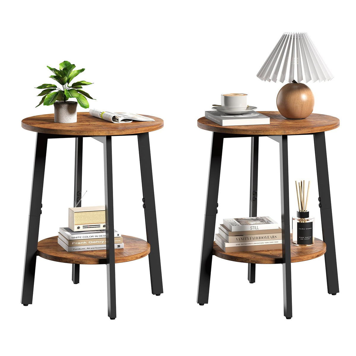 sthmec round side tables, overall view, ideal for compact living spaces