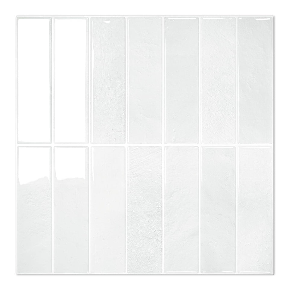 STICKGOO backsplash tiles on-wall application for quick, mess-free upgrade.