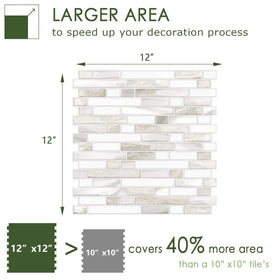 STICKGOO bathroom shower backsplash tile in beige and white