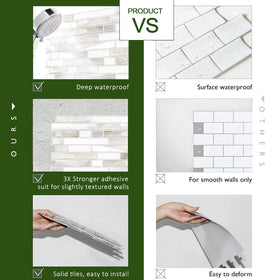 STICKGOO self-adhesive back tiles ready for installation